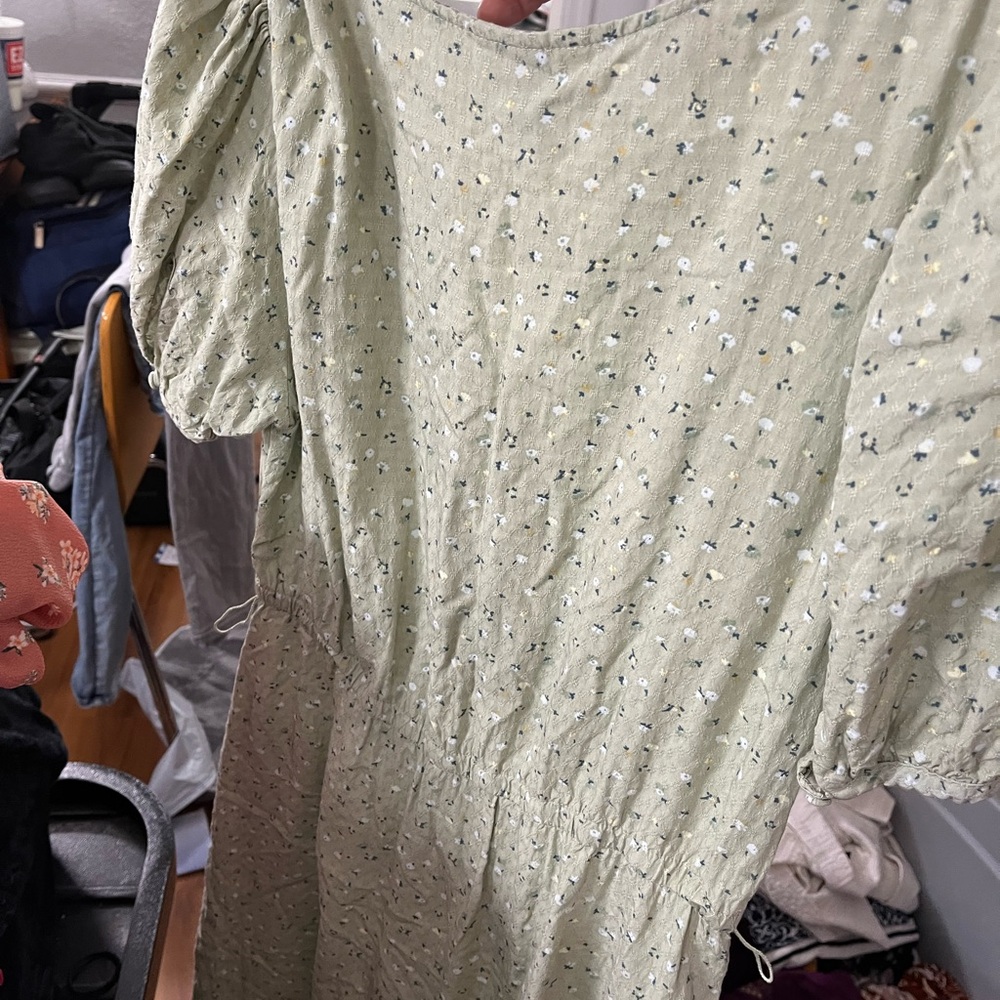 Light Green Button-Down Dress - Picture 2 of 3